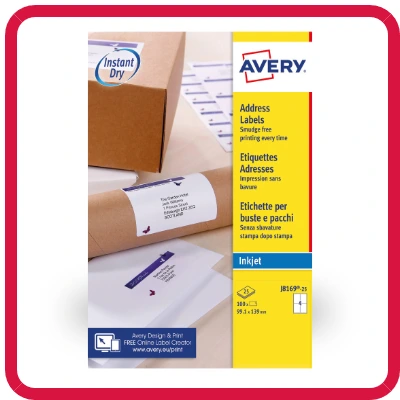 Avery Inkjet Parcel Labels 4 Per Sheet White