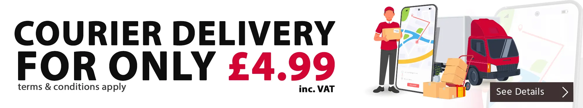 Courier Delivery only £4.99 with MyPostShop.com