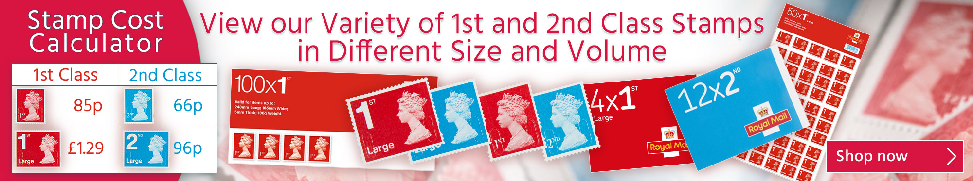 View our Variety of 1st and 2nd Class Stamps
