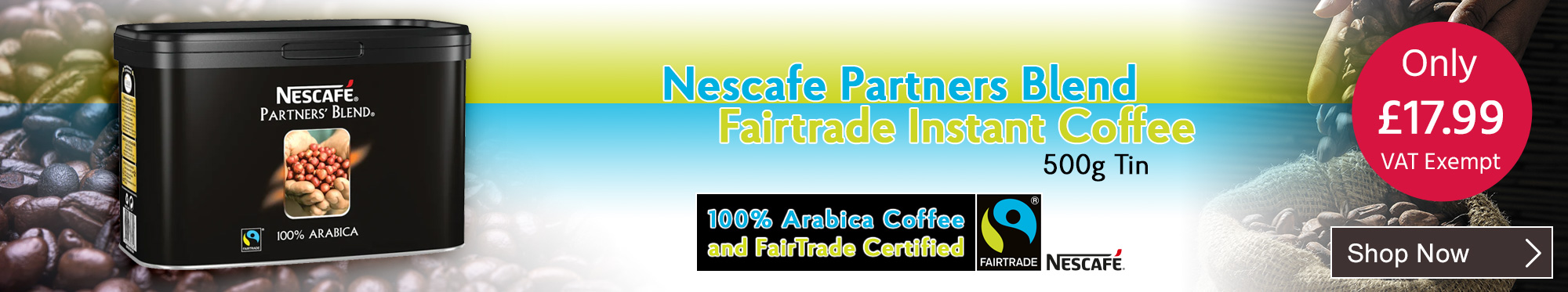 Nescafe Partners Blend Fairtrade Instant Coffee 500g Tin