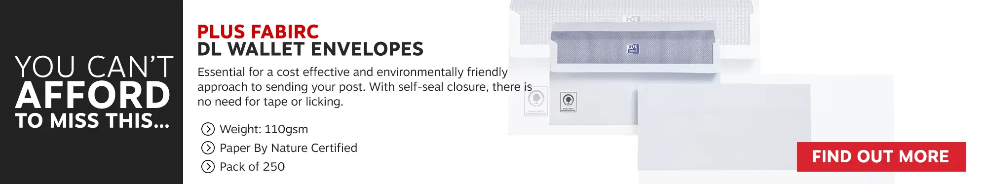 Plus Fabric DL Envelopes Wallet Self Seal