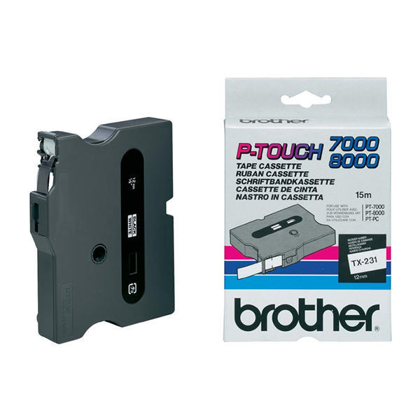 Brother TX-231 12mm White P-Touch Tape - TX231
